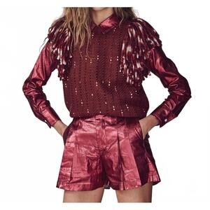 NEW LANHTROPY lake merino wool vest in burgundy